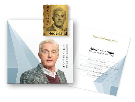 Andr&eacute; van Duin - Gouden Postzegel PostNL 60 Jaar Publiekslieveling