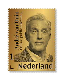 Andr&eacute; van Duin - Gouden Postzegel PostNL 60 Jaar Publiekslieveling